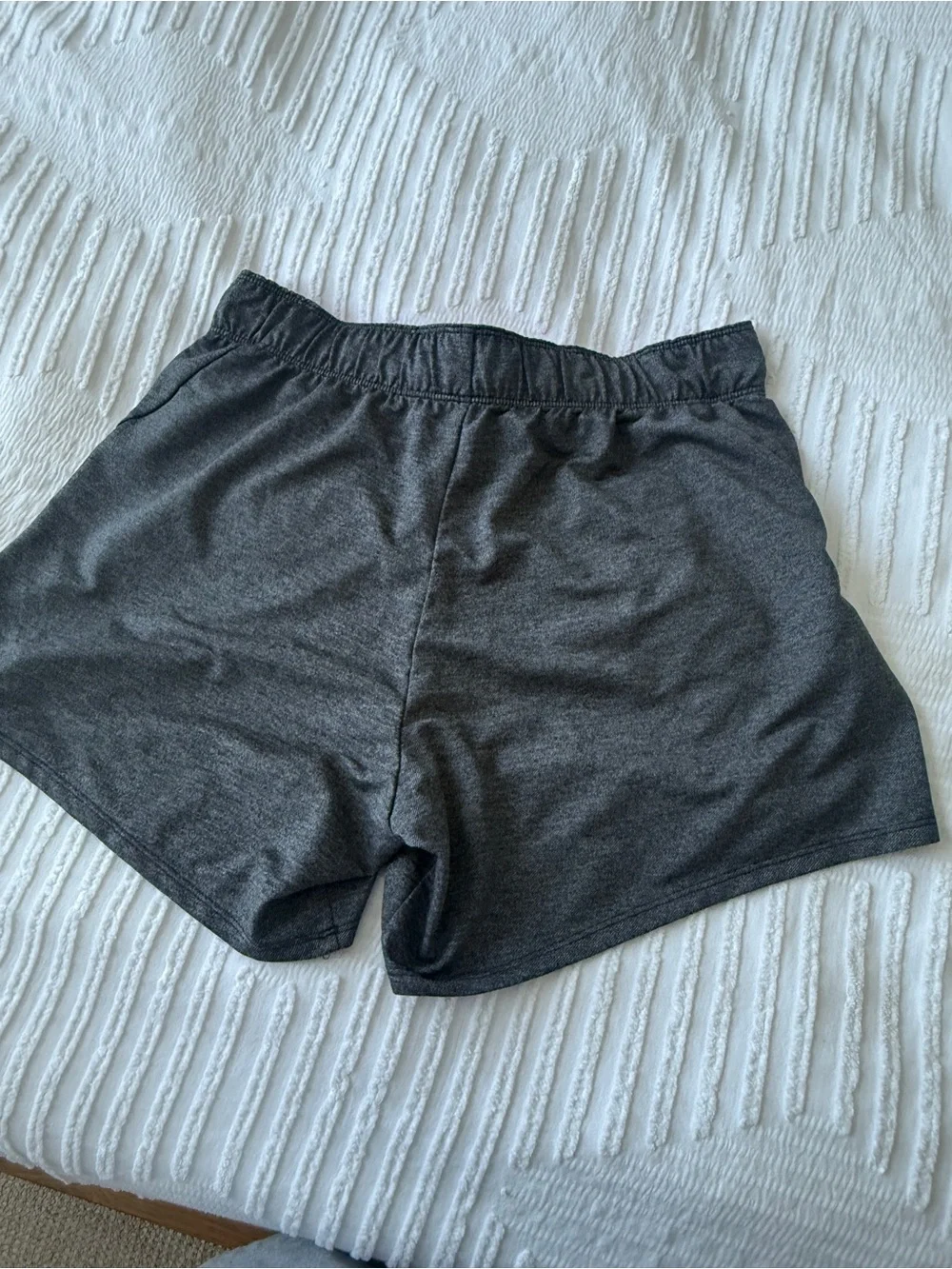 Nike Women's Charcoal Athletic Shorts with Pink Swoosh